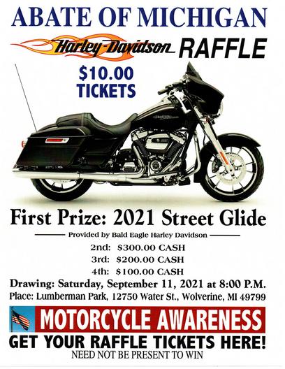 ABATE bike raffle 2021 Michigan Confederation of Clubs MiCOC